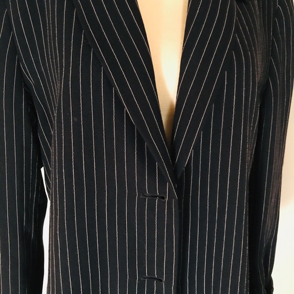 Mark and Spencer Blue & White Pinstripe Blazer - Picture 2 of 8